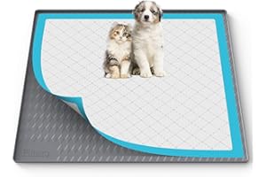 Filmicy Pee Pad Holder for Dogs,Silicone Dog Puppy Pad Holder, 34 x 28 No Spill Raised Lip High Edge,Portable, Leak-Proof Mat Holder for Dog Training Pads,Square Potty Trays for Home Floor Protection