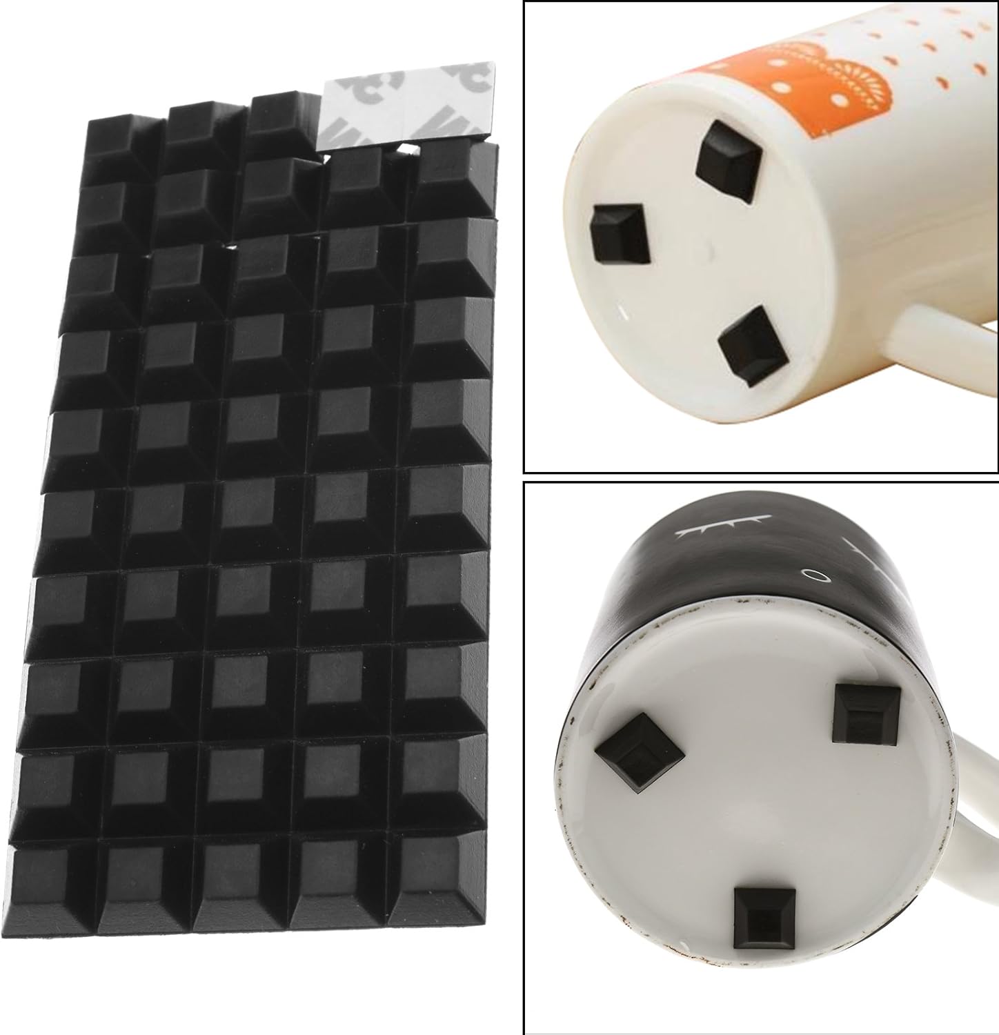 OTOTEC Black Rubber Square Grip Material Bumper 50Pcs