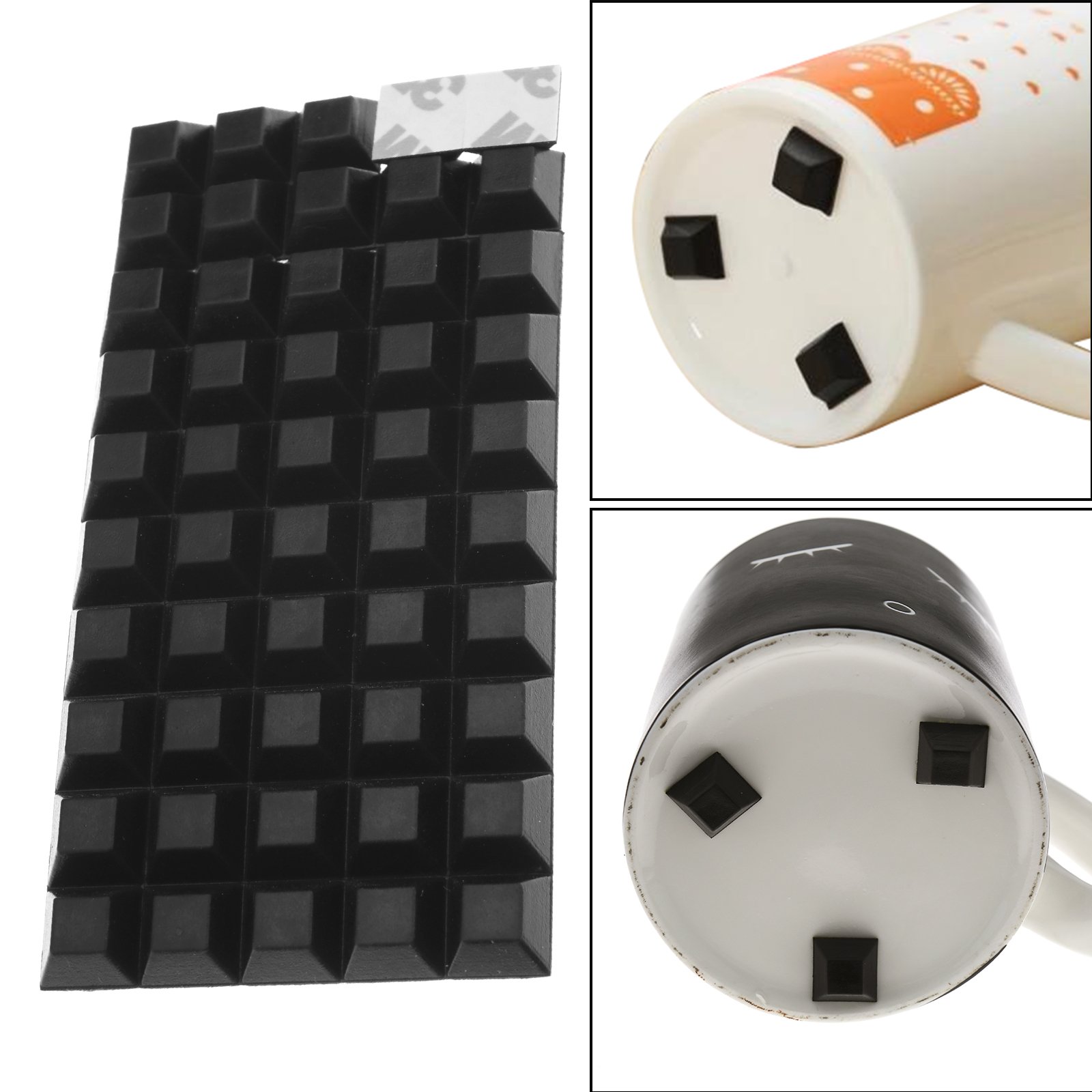 OTOTEC Black Rubber Square Grip Material Bumper 50Pcs