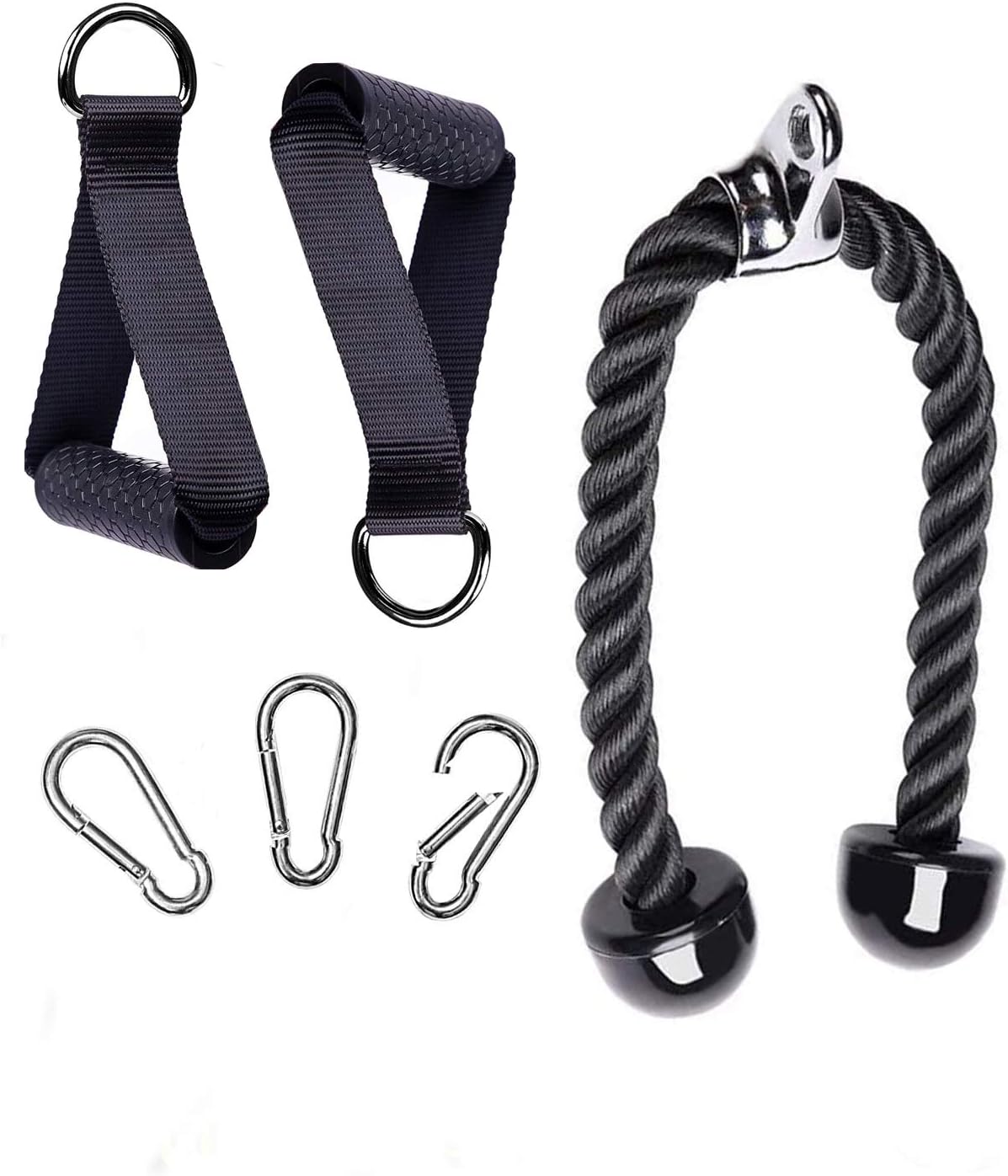 DB Tricep Rope Cable Attachment 35 Inch with 2 Exercise Handles + 3