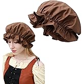 FURPHI Medieval Hat Women Victorian Bonnet Colonial Headwear Renaissance Costume Accessory