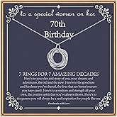 IEFLIFE Birthday Gifts for Women, Sterling Silver Chain Birthday Necklaces, 40th 50th 60th 70th 80th 90th Birthday Necklace, 40 50 60 70 80 90 Years Old Birthday Gifts, 4 5 6 7 8 9 Decade Birthday Jewelry for Women