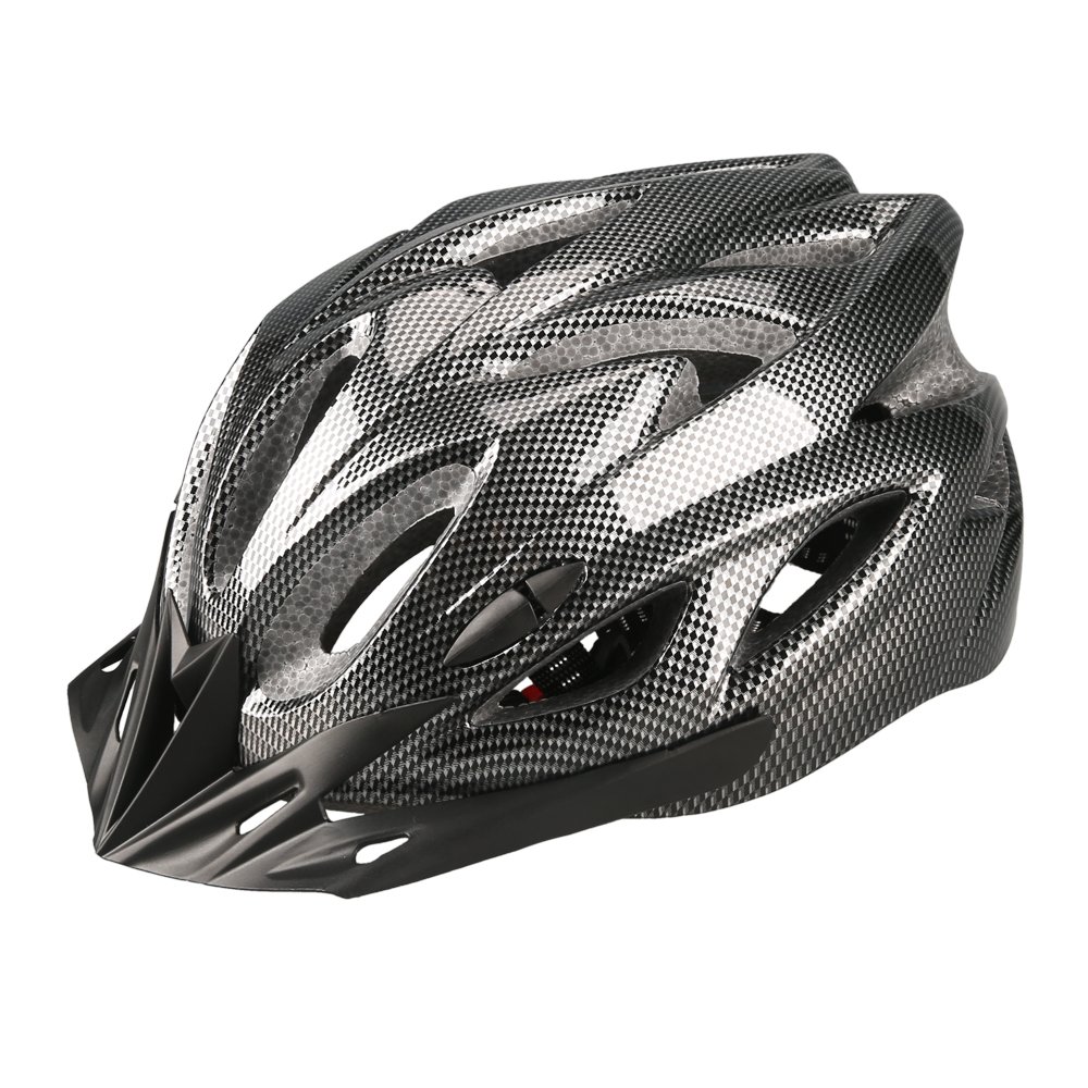 Uzexon Casco ciclista de ciclismo de MTB (18 aberturas), adultos Casco ligero unisex de bicicleta con visera desmontable y forro suave, sistema de rueda ajustable (Negro)