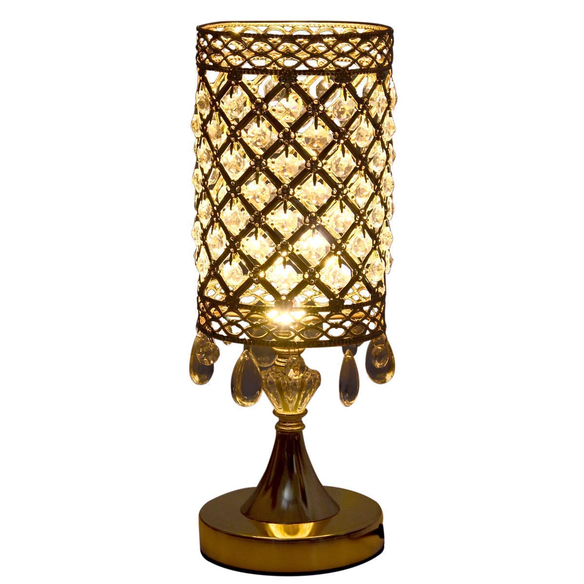 Buy HomeFast Table Lamp, Crystal Table Lamps, Decorative Bedside Nightstand Desk Lamp Shade for