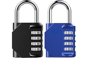 Mythco 2 Pack Combination Lock 4 Digit Outdoor Waterproof Padlock for School Gym Locker, Sports Locker, Fence, Toolbox, Gate,