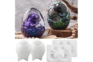 Dnejiu 4pack Dragon Egg Resin Mold, Large Resin Tank epoxy Mold, Casting Silicone Mold, Realistic Dinosaur Egg Silicone Mold,