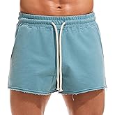 AMY COULEE Mens Workout Shorts 3 inch Cotton Gym Shorts Casual Lounge Short Pants with Pockets