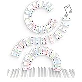 Silicone Piano Key Labels, Azymi Piano Note Guide 88-Key Full Size, Reusable Keyboard Notes Overlay Strips for Beginners with