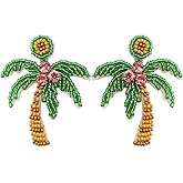 CALORVIA Bohemian Handmade Beaded Vacation Dangle Drop Earrings Summer Boho Beach Statement Jewelry for Women