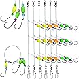 DAMIDEL 6Pcs Pompano Fishing Rigs Ready Kit，3 in 1 Float Rigs with Triple 3/0 Circle Hook for Surf Fishing，（12/0） Fishing line / 50in length/50lbTension in freshwter and Saltwater