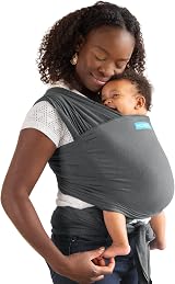 Moby Wrap Element Baby Sling Carrier Asphalt 8-33 lbs 16.5 ft view 2