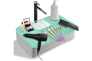 Ranphykx Sink Foldable Cover for Counter Space - Makeup Brush Cleaning Mat - Bathroom Makeup Tools Organizer Space Saver Bathroom Sink Silicone Cover