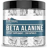 Earthborn Elements Beta-Alanine 200 Capsules, Pure & Undiluted, No Additives