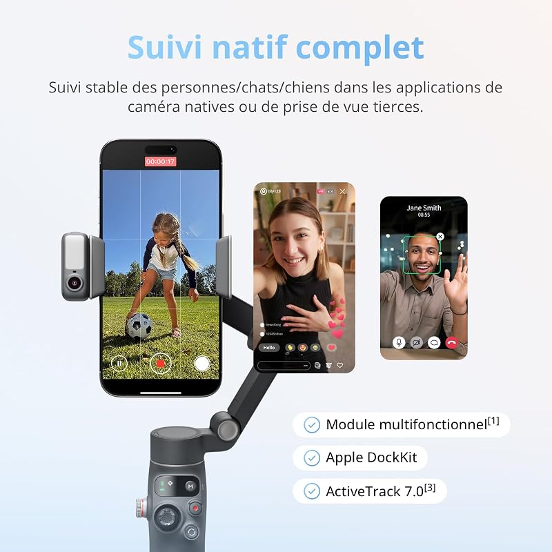 Osmo Mobile 8 Stabilisateur smartphone, stabilisation 3 axes
