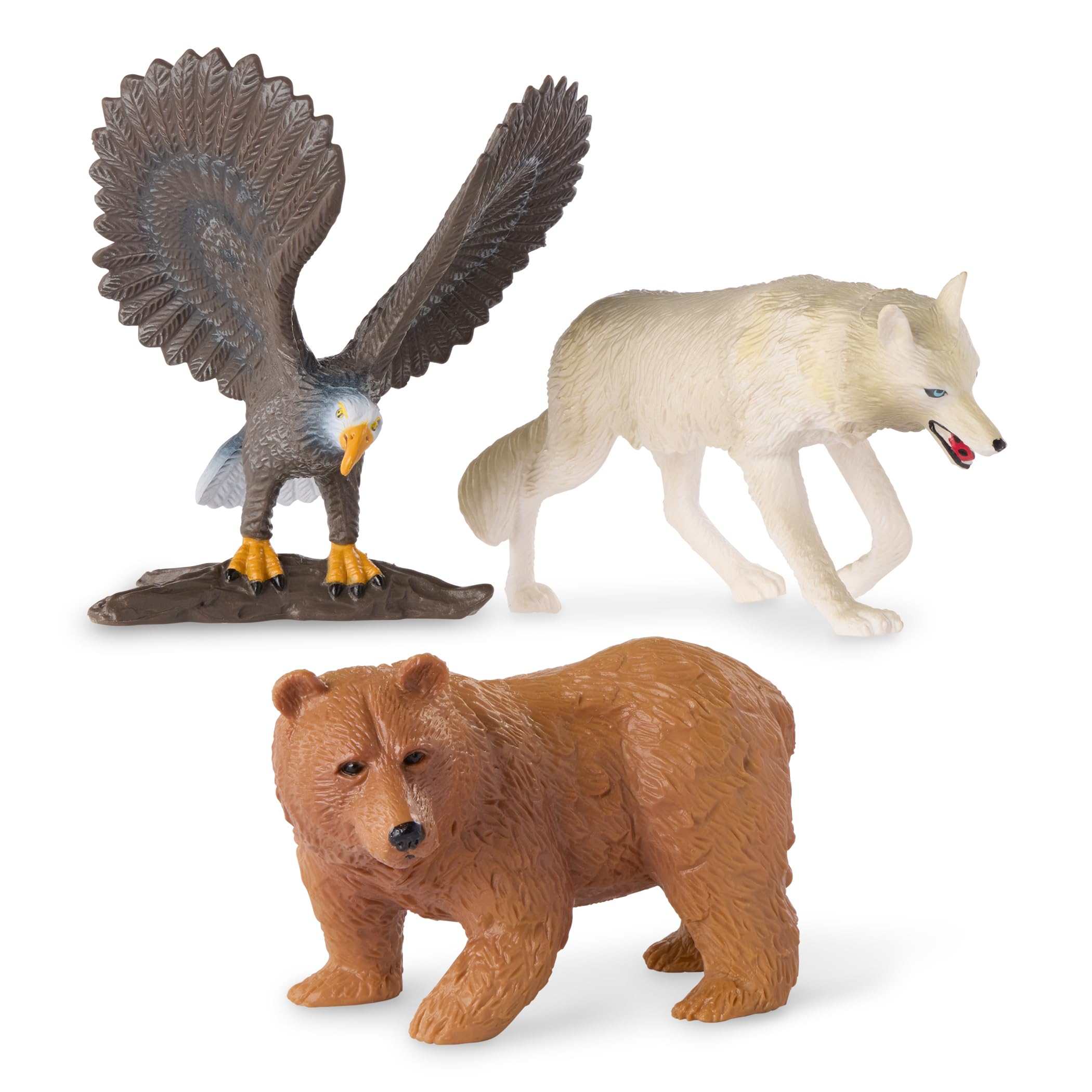 TERRA by Battat – 6 Pcs Forest Animal Figurines – Realistic Miniature Toys with Wolf, Fox, Raccoon & More – Plastic Animal Set for Kids 3+ – Educational Gift for Imaginative Play