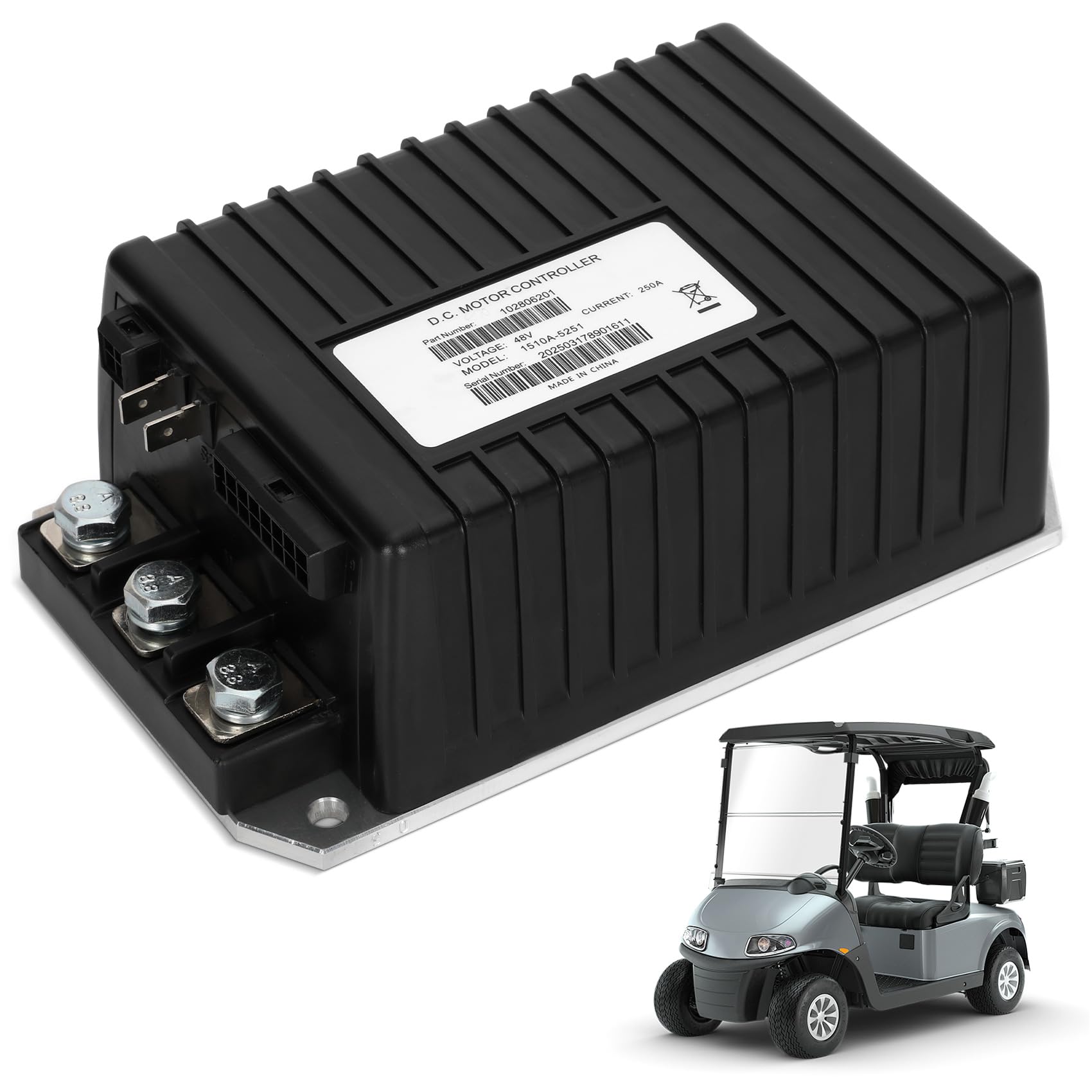 Photo 1 of 1510-5201 1510A-5251 Golf Cart Controller, 250A 48V DC Motor Speed Controller, Compatible with 2000-2009 Club Car DS & Precedent IQ Electrical System Golf Cart?Replaces 1510A-5250 101956501 102806201