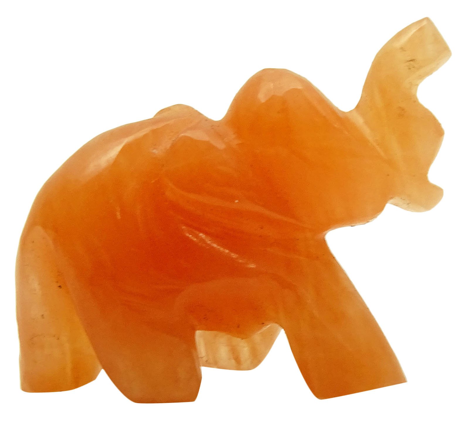 Harmonize Home Reiki Healing Crystal Table Decor Mini Elephant Statue Hand Carved Orange Calcite Figurine Miniature