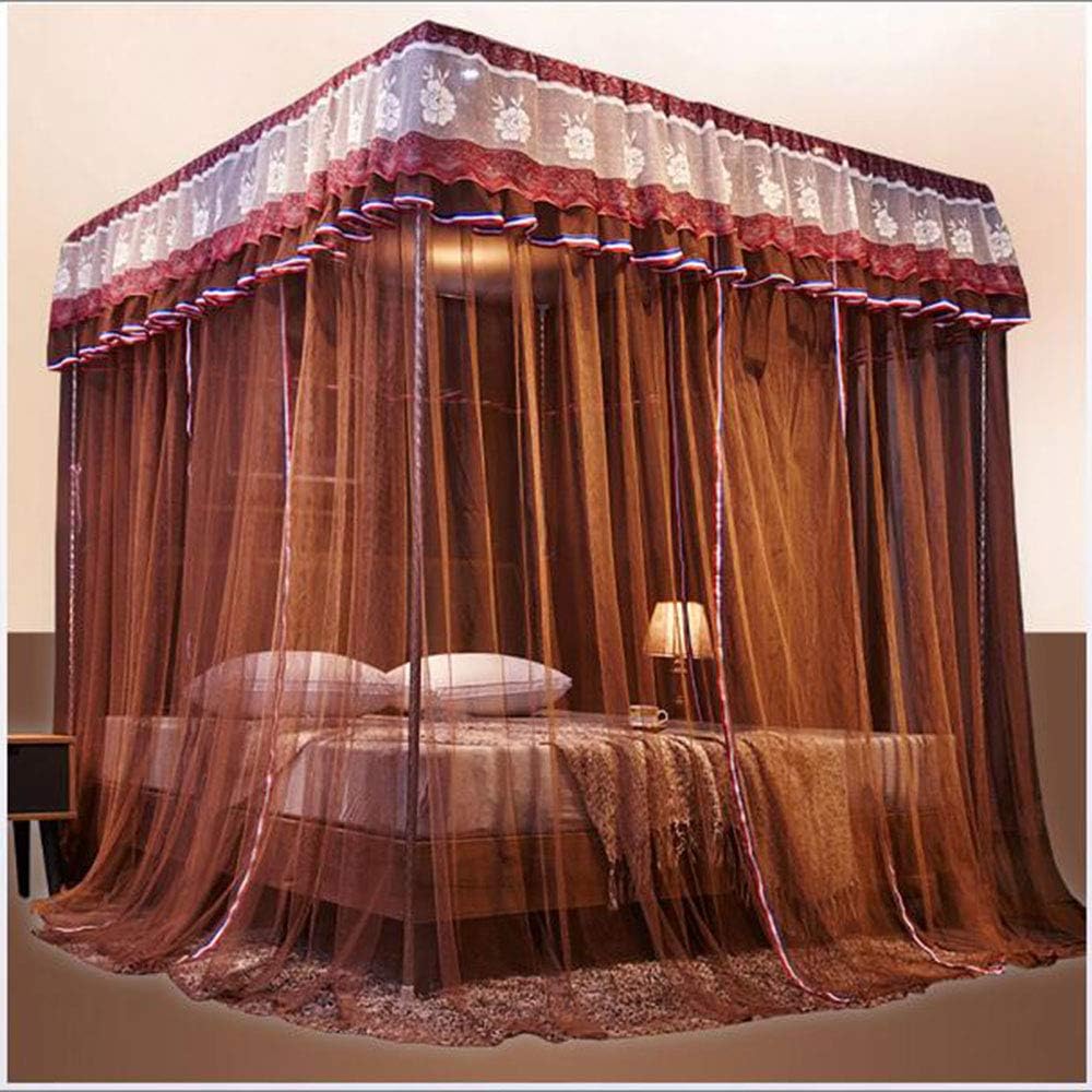 AWLLY Square Top Mosquito Net Three Open Doors Princess Dream Gauze