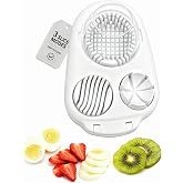 Solaceura3‑in‑1 Hard Boiled Egg Slicer Cutter Dicer Chopper,Heavy‑Duty Stainless Steel Kitchen Slicer, Dishwasher Safe, Multi‑Use for Hard Boiled Eggs, Strawberries, Ideal for Egg Salad Prep,white