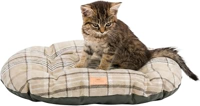 Cuscino imbottito per cani e gatti SCOTT 45/2, Double-face, Scozzese, Soffice velluto, Lavabile, Marrone