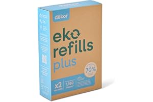 Diaper Dekor PLUS Diaper Pail Refills | 2 Count Unscented | Exclusive End-of-Liner Marking | Thick, Quick & Easy to Replace | Most Economical Refill System | for Original and Eko Style Pails