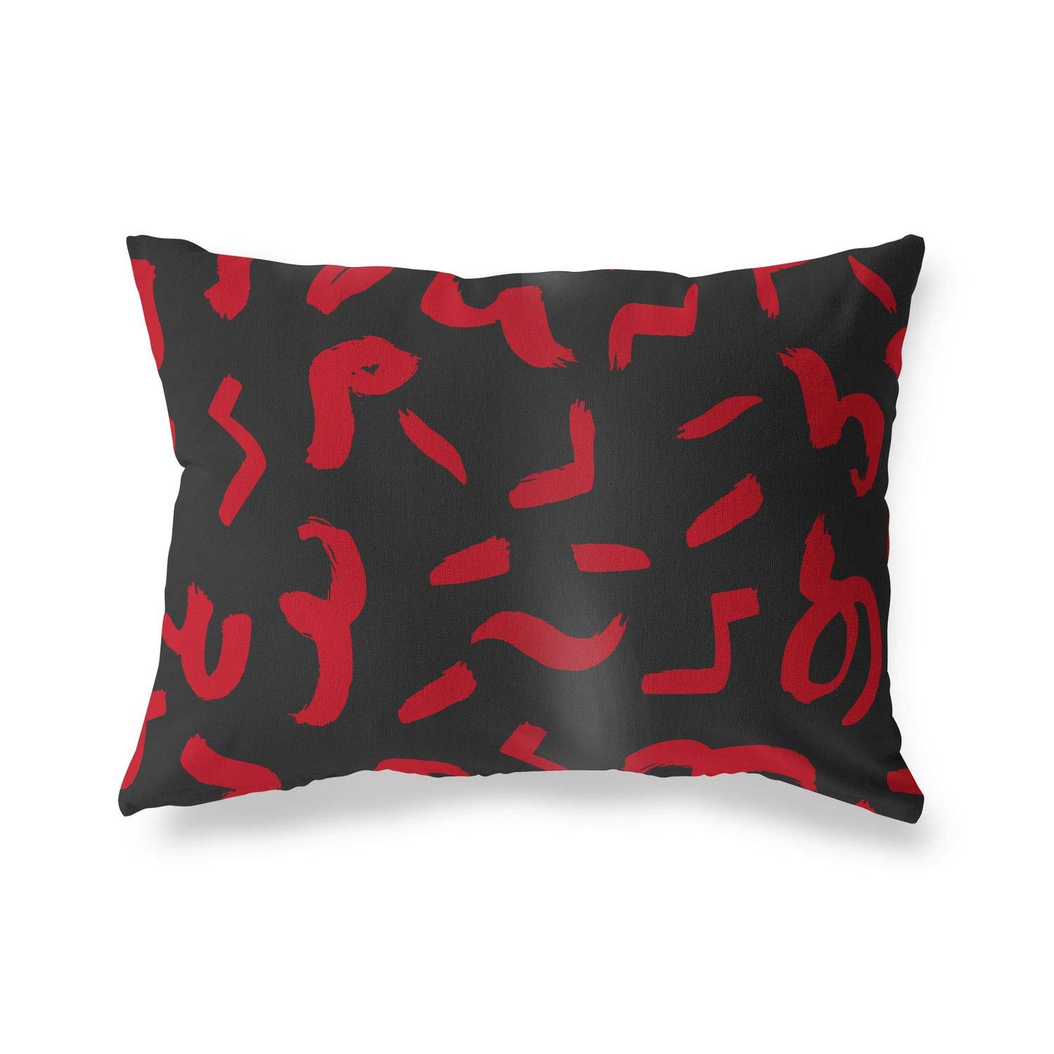 Bonamaison Decorative Cushion Cover Red & Black, Throw Pillow Covers, Home Decorative Pillowcases for Livingroom, Sofa, Bedroom, Size: 35x50 Cm - Designed and Manufactured in Turkey
