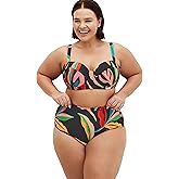 City Chic Women's Plus Size Top - Maui Print Underwire Bikini