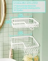 HapiRm Corner Shower Caddy 2 Pack No Drilling White Wall Mounted view 5