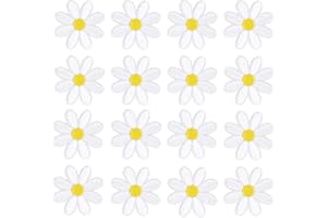 30pcs Daisy Flower Iron On Patches Clothing Embroidered Sew Applique Repair Patch