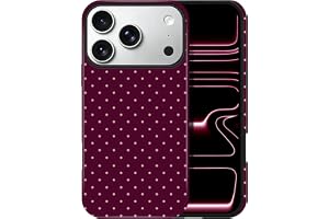 DuiDuiQ Polka Dot Pattern Case for iPhone 17 Pro Max/18 Pro Max, Burgundy | Cute Aesthetic Case for Women Girls,Dual-layer Sh