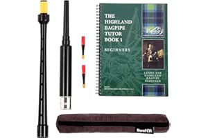 Barefoot Bagpiper Practice Bagpipe Chanter. 18 inches. Corduroy Carry Case. 2 Frazer Warnock Reeds. Piping Institute Scotland