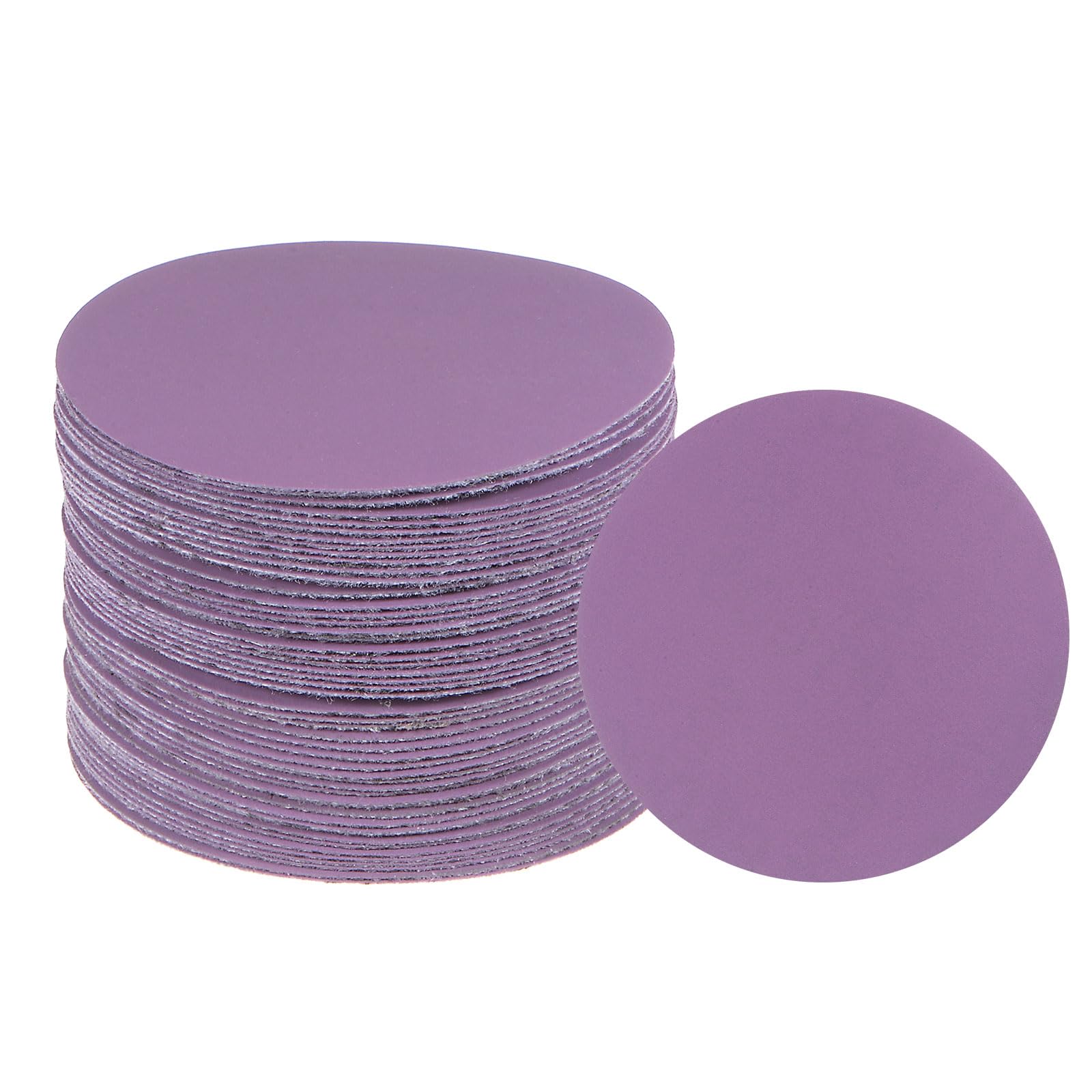 uxcell 50pcs 1000 Grit Purple Sanding Discs 3 Inch Hook and Loop Aluminum Oxide Orbital Sanding Pads Paper Wet Dry Polish for Metal Woodworking Drywall