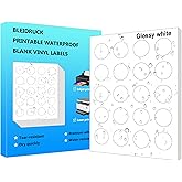 1.5" Diameter Glossy White Round Labels Waterproof Printable Circle Label Sheets 400 Pcs Vinyl Sticker Labels for Inkjet or Laser Printer