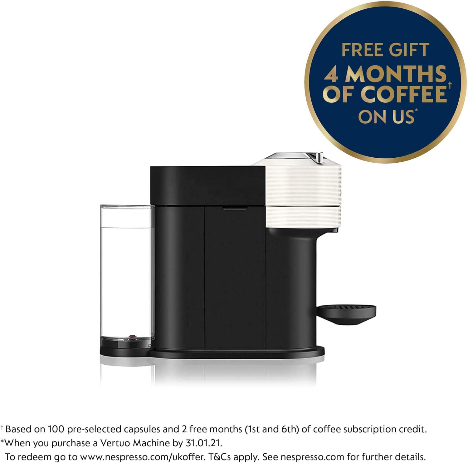 Nespresso Vertuo Next Coffee Machine by De'Longhi with Aeroccino Milk Frother, Over 30 Varieties of Pods, 6 Coffee Cup Sizes - Image 3