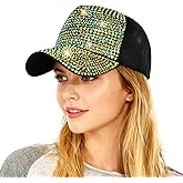 Bling Rhinestone Mesh Visor Cap, Canvas Baseball Cap for Women Adjustable Visor Hat Sparkle Denim Sun Hat Outdoor