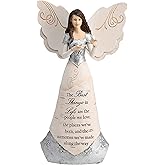 Pavilion Gift Company Elements 82328 Angel Figurine Holding Butterflies, Best Things In Life, 8-Inch , White
