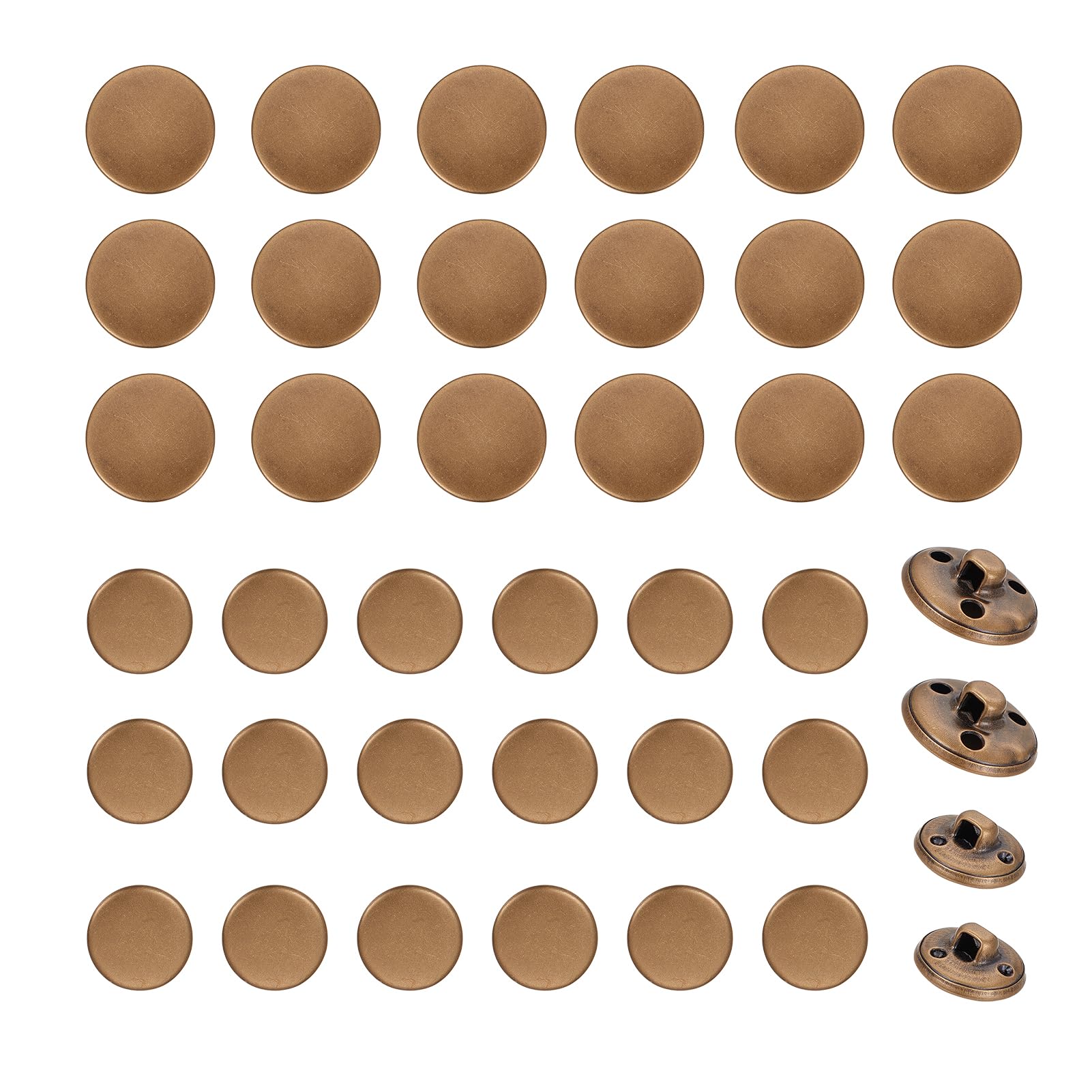 NICENEEDED 40 PCS Metal Blazer Button Set, Vintage Brass Bottons, 20MM 15MM Blazer Button Metal Shank Buttons Replacement Jeans Buttons for Men Women Blazers Suits Sport Coat Uniform Jackets