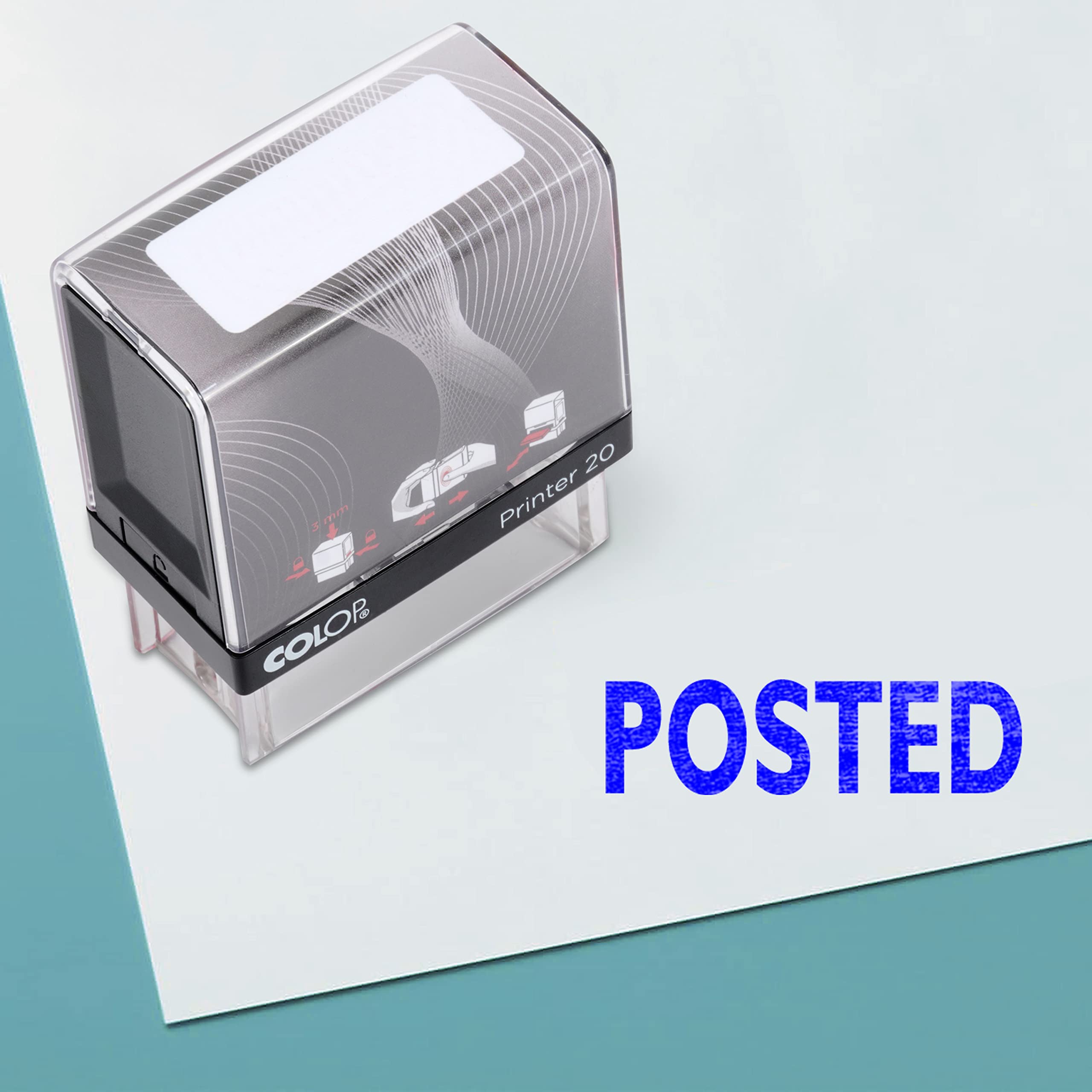 Posted Self Inking Rubber Stamp Custom Colop Office Stationary P20 Mini Stamper