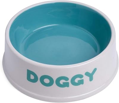 Petface Doggy Ceramic Bowl 18 cm Cream Aqua Brand Petface