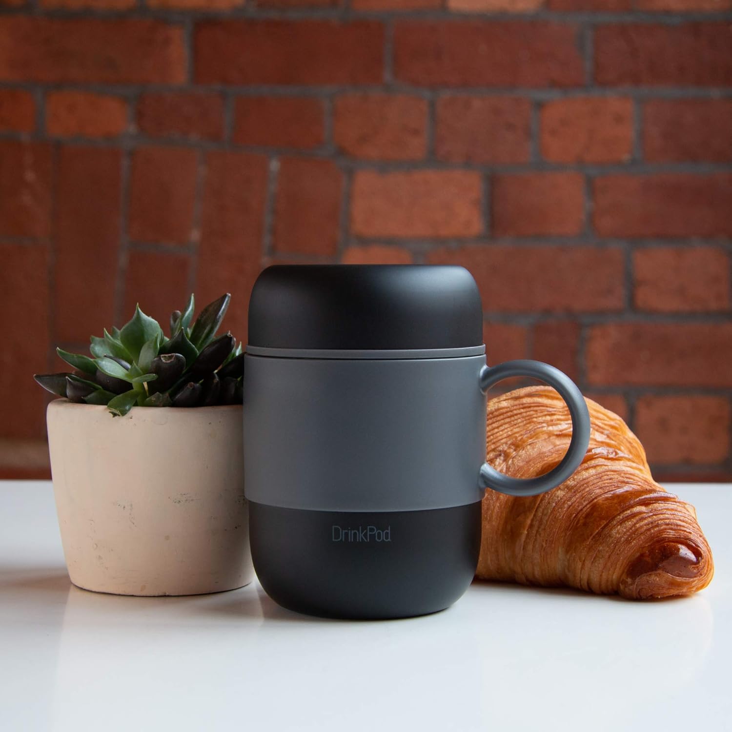 Drink Pod Vacuum Insulated Travel Mug, Stainless Steel, 280ml, Black - Image 3