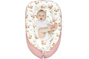 PICKMERA Baby Nests Baby Lounger For Newborn, Snuggle Sleeping Baby Bassinet for 0-24M, Breathable Portable Co Sleeping Bed, Baby Essentials Adjustable Infant Soft Cotton Loungers for Home & Travel -Sika Deer