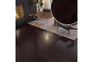 ZRJT Floor Tiles Peel and Stick Vinyl Floor,18 Sq.Ft, 12 Pack, 36 x 6 inch Luxury Self Adhesive Waterproof Flooring Planks DIY for Bedroom, Kitchen, Living Room, RV, Wood Look Plank, Dark Brown