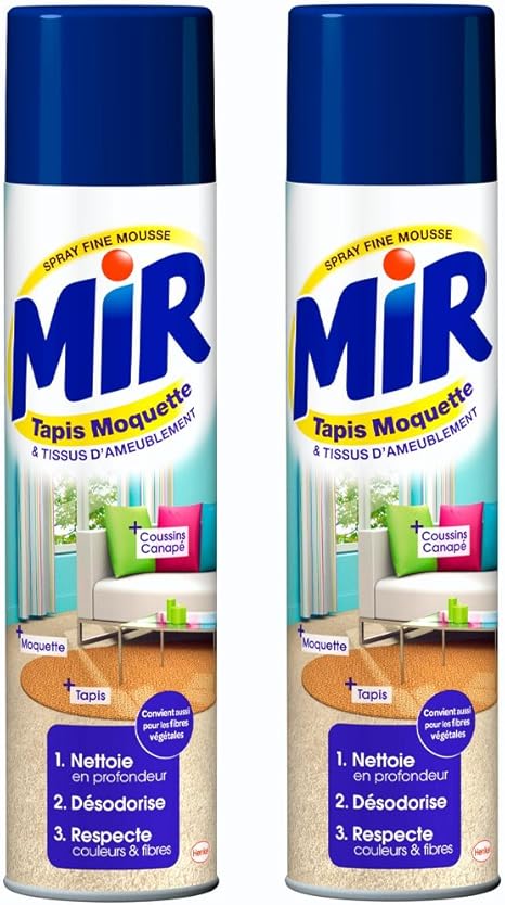 Mir Tapis Moquette Nettoyant Tapis Et Moquettes Spray Mousse 600 Ml Lot De 2 Amazon Fr Hygiasne Et Soins Du Corps