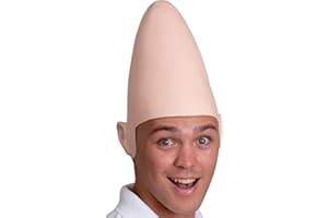 Skeleteen Alien Cone Bald Head - Weird Costume Accessory Egg Shaped Heads Props for Men Women Boys and Girls