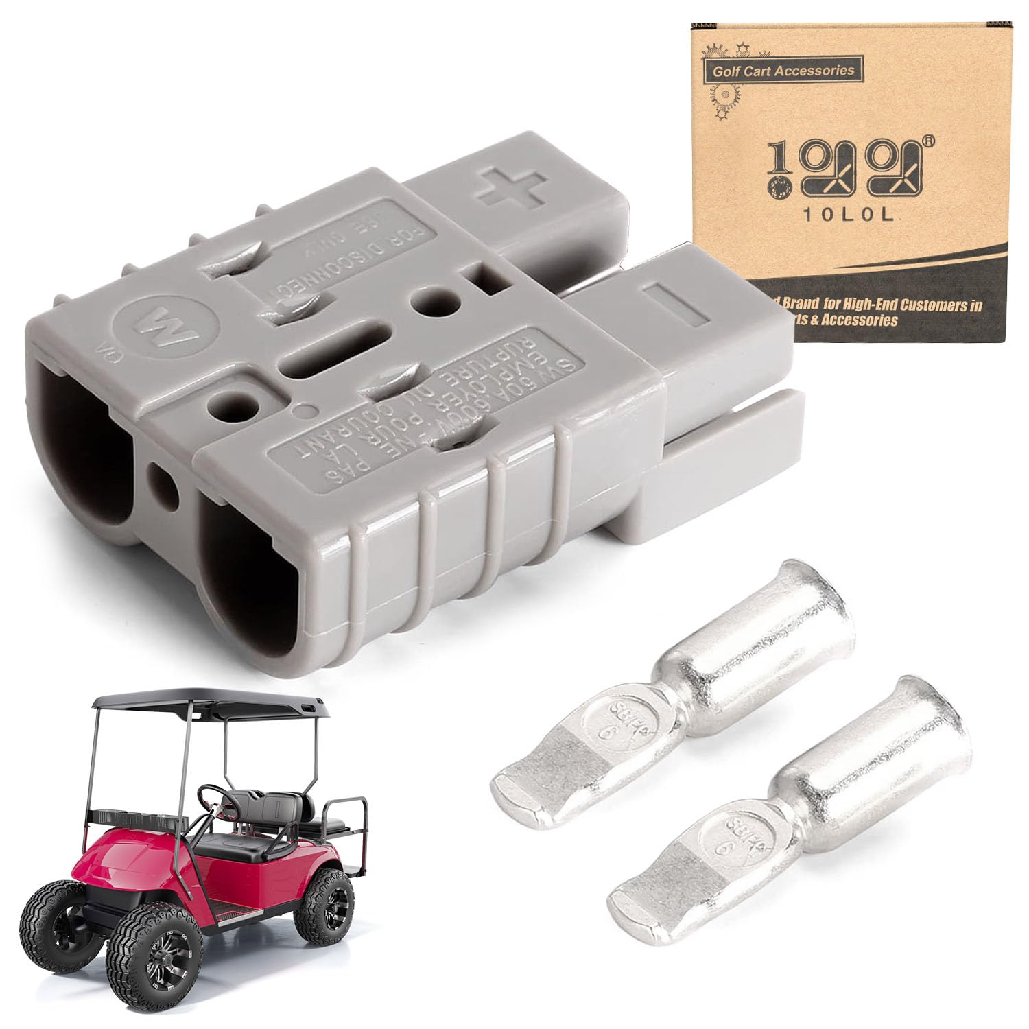 Photo 1 of 10L0L Side Charger Plug Receptacle for EZGO Marathon 1983-1994 Electric Golf Cart, Replace EZGO SB50 DC Charger 36 Volt