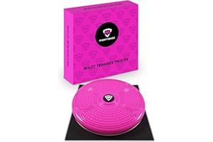 MANYTONEZ Ab Stomach Waist Trainer Twist Board Machine - Large 14 inch Abdominal Exercise Equipment Disc with Workout Floor Mat - for Slimming and Strengthening Abs Core at Home, Office