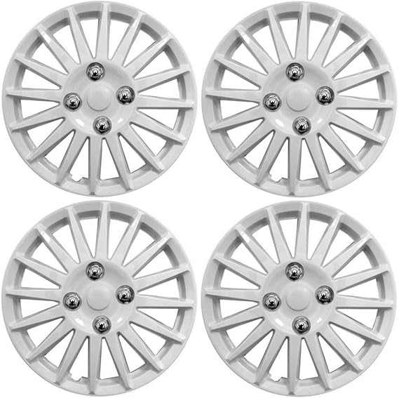 HYUNDAI i10 Car Wheel Trims Hub Caps Plastic Covers Lighting 14" White