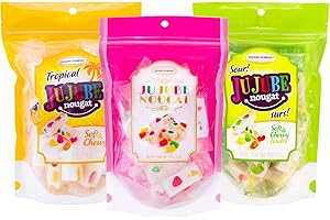 Golden Bonbon Italian Jujube Nougat Candy Original Flavor, Soft and Chewy With Fruity Jelly Beans Original Recipe, 5.3 Ounces (Mix Pack of 3)
