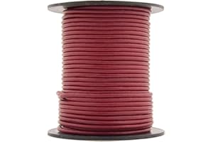 Xsotica-Regular Shades Round Leather Cords-2.0 MM Leather Cord Round (Red Scarlet, 10 Meter (10 Yard))