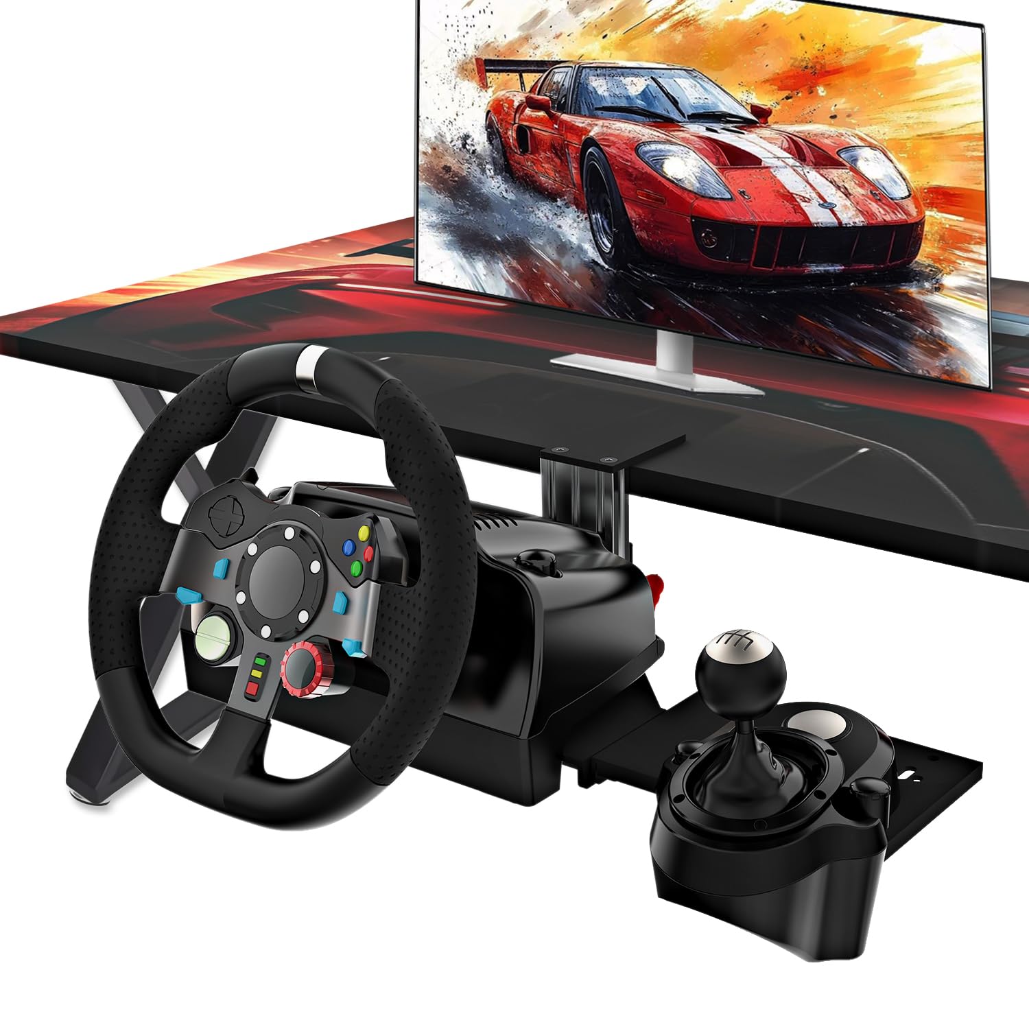 EG STARTS 1x Desk Mount Clamp for Sim Racing Wheel Stand Simulator Cockpit Wheel Stand Racing Steering Shifter Mount fit for Logitech G25 G27 G29 G920 G923 Thrustmaster T248 T300 T-GT TS-PC T500 T818